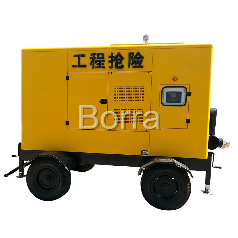 Centrifugal Diesel Trash Dewatering Water Pump with Traile