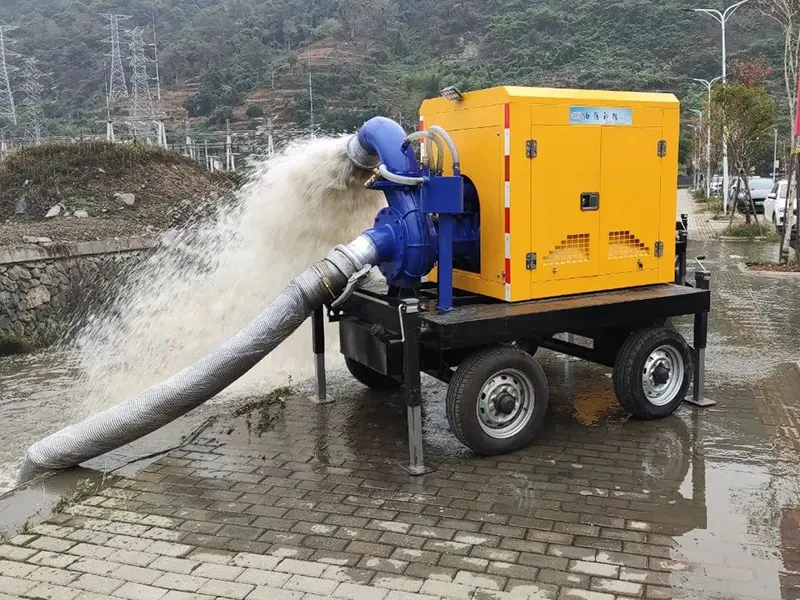 Centrifugal Diesel Trash Dewatering Water Pump with Traile